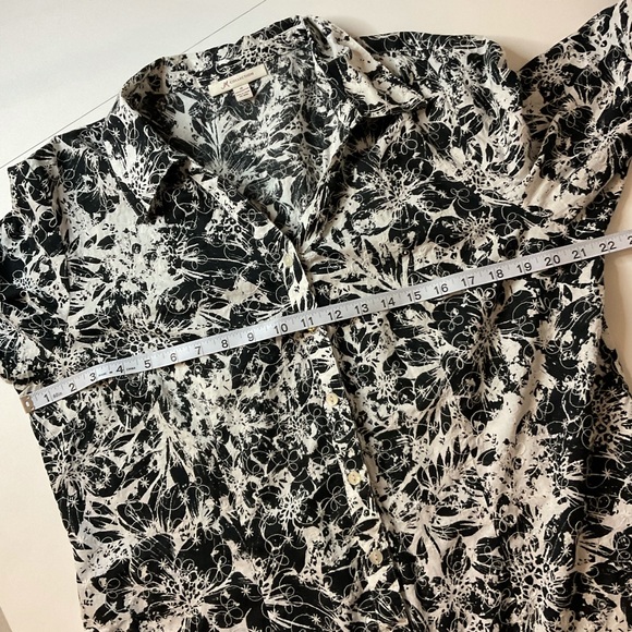 JM Collection Blouse, Black & White - Picture 5 of 8